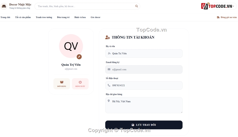 Web trang trí,bán đồ trang trí,trang trí